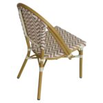 Πολυθρόνα Κήπου ArteLibre BIMINI Κόκκινο/Λευκό/Καρυδί Αλουμίνιο/Textilene 46x55x88cm