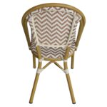 Πολυθρόνα Κήπου ArteLibre BIMINI Κόκκινο/Λευκό/Καρυδί Αλουμίνιο/Textilene 46x55x88cm