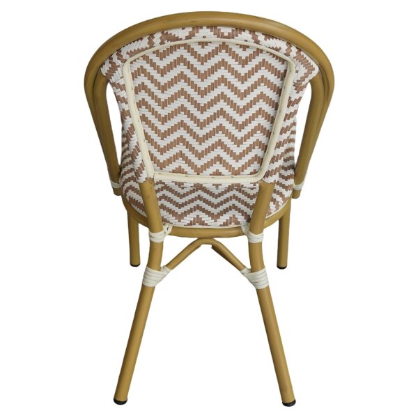 Πολυθρόνα Κήπου ArteLibre BIMINI Κόκκινο/Λευκό/Καρυδί Αλουμίνιο/Textilene 46x55x88cm