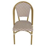 Πολυθρόνα Κήπου ArteLibre BIMINI Κόκκινο/Λευκό/Καρυδί Αλουμίνιο/Textilene 46x55x88cm