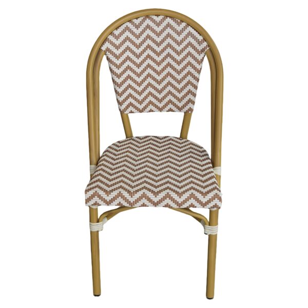 Πολυθρόνα Κήπου ArteLibre BIMINI Κόκκινο/Λευκό/Καρυδί Αλουμίνιο/Textilene 46x55x88cm