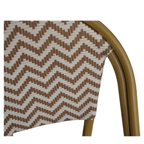 Πολυθρόνα Κήπου ArteLibre BIMINI Κόκκινο/Λευκό/Καρυδί Αλουμίνιο/Textilene 46x55x88cm