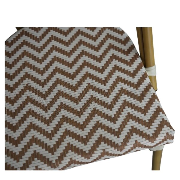 Πολυθρόνα Κήπου ArteLibre BIMINI Κόκκινο/Λευκό/Καρυδί Αλουμίνιο/Textilene 46x55x88cm