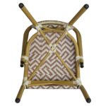 Πολυθρόνα Κήπου ArteLibre BIMINI Κόκκινο/Λευκό/Καρυδί Αλουμίνιο/Textilene 46x55x88cm