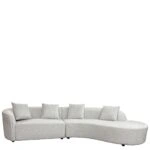 Καναπές MONTARO ArteLibre Γκρι Ανοιχτό Ύφασμα 140x105x65cm/206x124x68cm