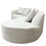 Καναπές MONTARO ArteLibre Γκρι Ανοιχτό Ύφασμα 140x105x65cm/206x124x68cm