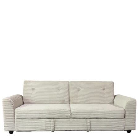 Καναπές Κρεβάτι ArteLibre VALMERO Μπεζ Ύφασμα/Ξύλο 216x85x85cm