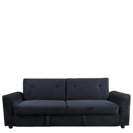 Καναπές Κρεβάτι ArteLibre VALMERO Μαύρο Ύφασμα/Ξύλο 216x85x85cm