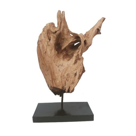 Artekko Woody Διακοσμητικό από Ξύλο Teak σε Μεταλλική Βάση (25x15x46)cm