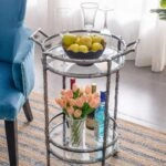 Artekko Cart Twig Ασημί Μεταλλικό Βοηθητικό Τρόλεϊ Μπαρ με 2 Επίπεδα (41x51x76)cm