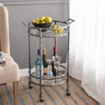 Artekko Cart Twig Ασημί Μεταλλικό Βοηθητικό Τρόλεϊ Μπαρ με 2 Επίπεδα (41x51x76)cm