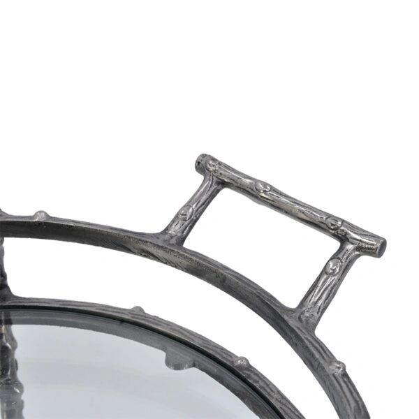 Artekko Cart Twig Ασημί Μεταλλικό Βοηθητικό Τρόλεϊ Μπαρ με 2 Επίπεδα (41x51x76)cm