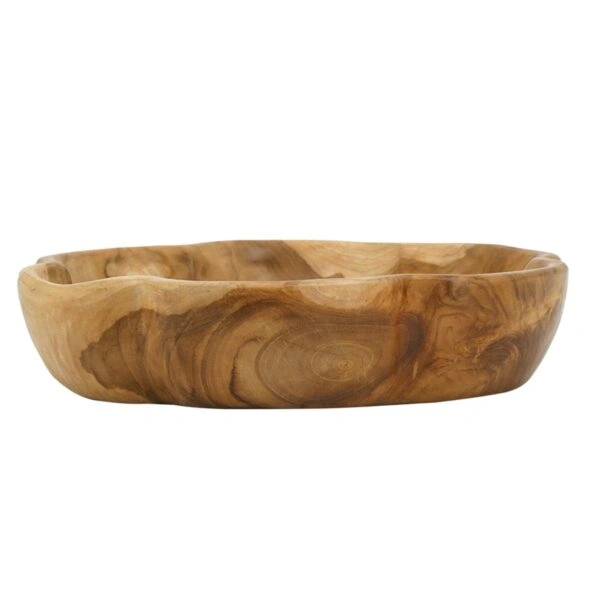 Artekko Woody Διακοσμητικό Μπολ από Ξύλο Teak (30x30x6)cm