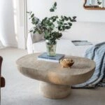 Artekko Taric Μπεζ Τραπέζι Σαλονιού από Μαγνήσιο (91.4x61x38.1)cm