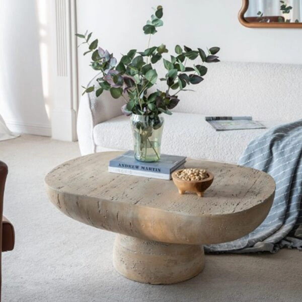 Artekko Taric Μπεζ Τραπέζι Σαλονιού από Μαγνήσιο (91.4x61x38.1)cm