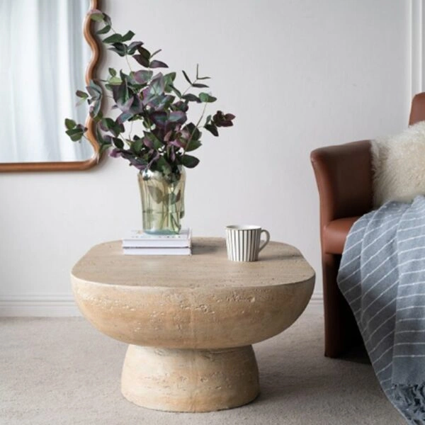 Artekko Taric Μπεζ Τραπέζι Σαλονιού από Μαγνήσιο (91.4x61x38.1)cm