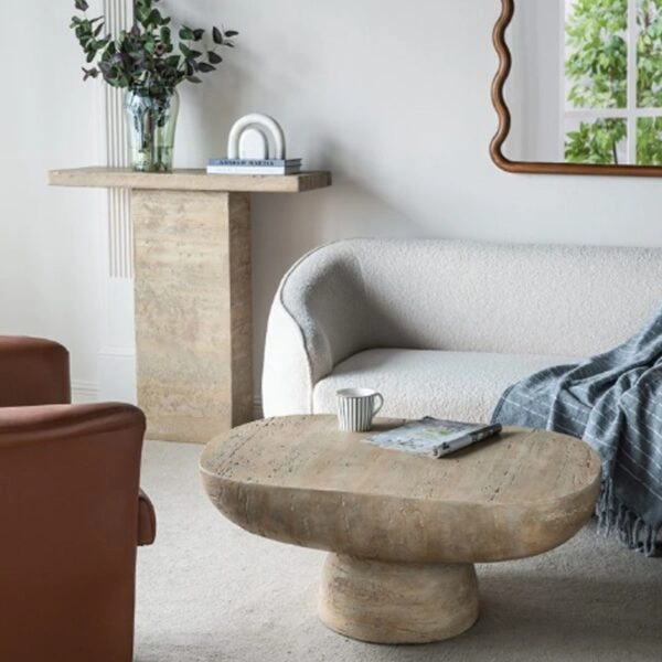 Artekko Taric Μπεζ Τραπέζι Σαλονιού από Μαγνήσιο (91.4x61x38.1)cm