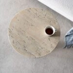 Artekko Taric Μπεζ Βοηθητικό Τραπέζι από Μαγνήσιο (56x56x64.8)cm