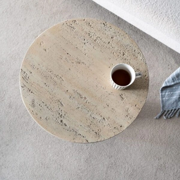 Artekko Taric Μπεζ Βοηθητικό Τραπέζι από Μαγνήσιο (56x56x64.8)cm