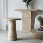 Artekko Taric Μπεζ Βοηθητικό Τραπέζι από Μαγνήσιο (56x56x64.8)cm