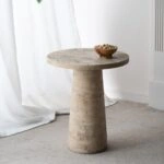 Artekko Taric Μπεζ Βοηθητικό Τραπέζι από Μαγνήσιο (56x56x64.8)cm