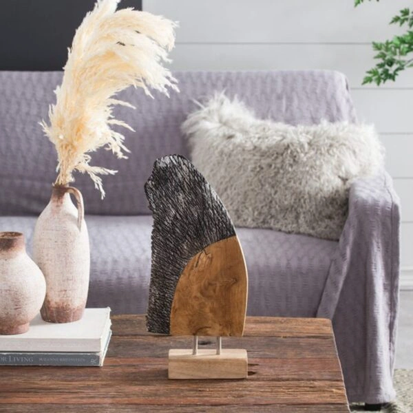 Artekko Woody Επιτραπέζιο Διακοσμητικό από Ξύλο Teak (32x10x40)cm