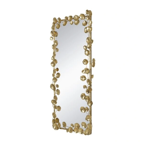 Artekko Leaf Χρυσός Μεταλλικός Καθρέπτης Τοίχου (79x154.5x7)cm