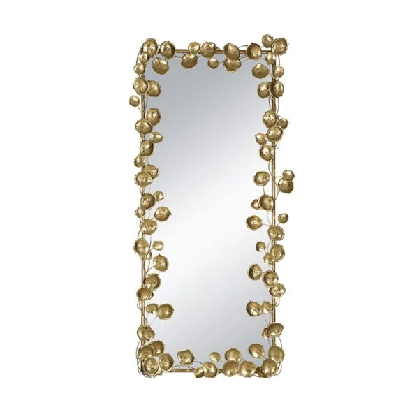 Artekko Leaf Χρυσός Μεταλλικός Καθρέπτης Τοίχου (79x154.5x7)cm