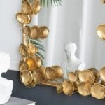 Artekko Leaf Χρυσός Μεταλλικός Καθρέπτης Τοίχου (79x154.5x7)cm