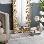 Artekko Leaf Χρυσός Μεταλλικός Καθρέπτης Τοίχου (79x154.5x7)cm