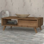 Τραπεζάκι σαλονιού Aster Megapap χρώμα καρυδί 120x56x40εκ.