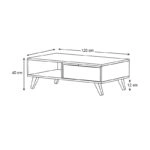 Τραπεζάκι σαλονιού Aster Megapap χρώμα καρυδί 120x56x40εκ.