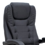 Καρέκλα γραφείου διευθυντική Daria Megapap με υποπόδιο από τεχνόδερμα χρώμα μαύρο 65x65x117/127εκ.