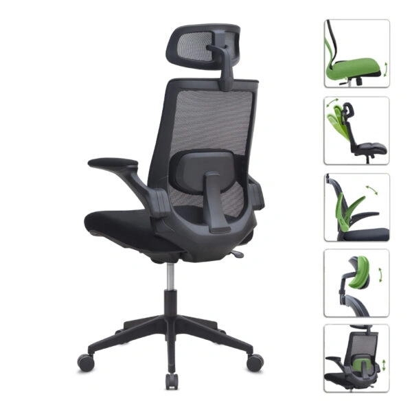 Καρέκλα γραφείου διευθυντική Belora Megapap με ύφασμα Mesh χρώμα μαύρο 63,5x62x117/127εκ.