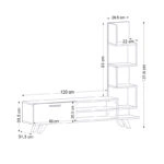 Έπιπλο τηλεόρασης Ceren  από μελαμίνη χρώμα λευκό - cordoba 149,5x31x131,6εκ.