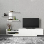 Σύνθεση τηλεόρασης Egemen από μελαμίνη χρώμα λευκό 180x32x40εκ.