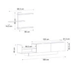Σύνθεση τηλεόρασης Egemen από μελαμίνη χρώμα λευκό 180x32x40εκ.