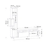 Σύνθεση τηλεόρασης Tulip  από μελαμίνη χρώμα λευκό 160x29,5x160εκ.