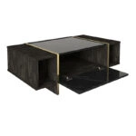 Τραπεζάκι σαλονιού Veyron  από μελαμίνη χρώμα μαύρο rebab - μαύρο εφέ μαρμάρου 104x60x37,3εκ.