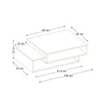 Τραπεζάκι σαλονιού Tab  από μελαμίνη χρώμα λευκό - cordoba 105x60x32εκ.