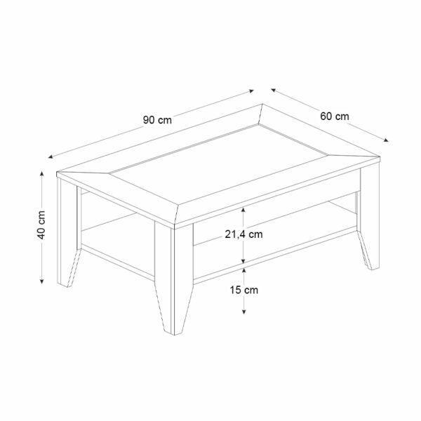 Τραπεζάκι σαλονιού Madura από μελαμίνη χρώμα sapphire oak 90x60x40εκ.
