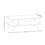 Τραπεζάκι σαλονιού Titus  από μελαμίνη χρώμα λευκό 80x45x30εκ.