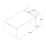 Τραπεζάκι σαλονιού View  από μελαμίνη χρώμα λευκό - καρυδί 95x50x34εκ.