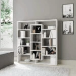 Βιβλιοθήκη μελαμίνης Ample  χρώμα λευκό 125x22x135,7εκ.