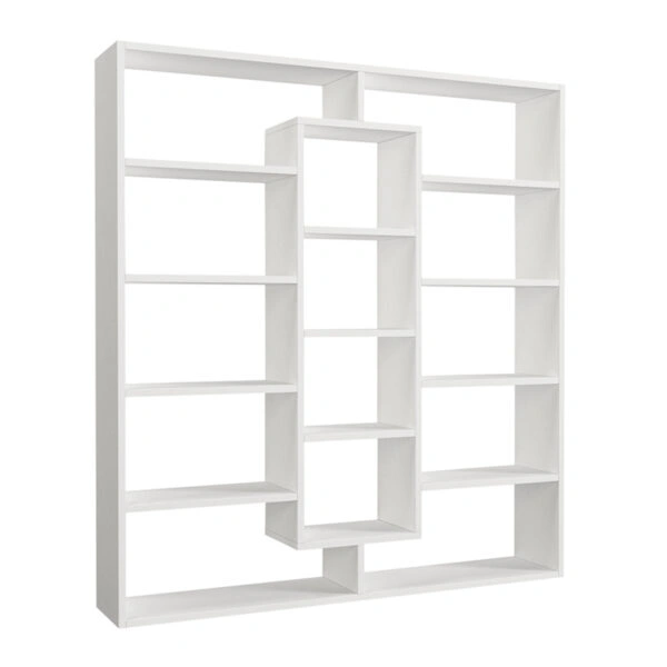 Βιβλιοθήκη μελαμίνης Ample  χρώμα λευκό 125x22x135,7εκ.