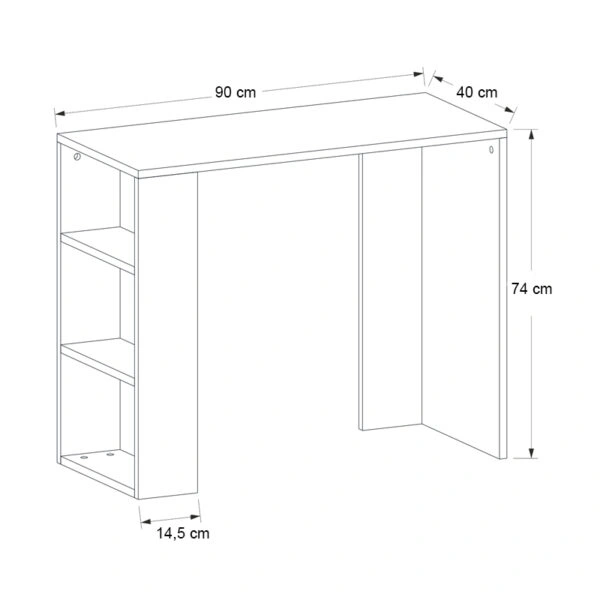 Γραφείο εργασίας Netenia  από μελαμίνη χρώμα λευκό 90x40x74εκ.