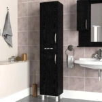 Ντουλάπι κουζίνας - μπάνιου Selina Megapap χρώμα sencron black 35x31x179εκ.