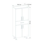 Ντουλάπι κουζίνας - μπάνιου Montana  από μελαμίνη χρώμα λευκό 59,4x31,5x140εκ.