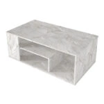 Τραπεζάκι σαλονιού Abdera Megapap χρώμα λευκό εφέ μαρμάρου 110x60x42εκ.