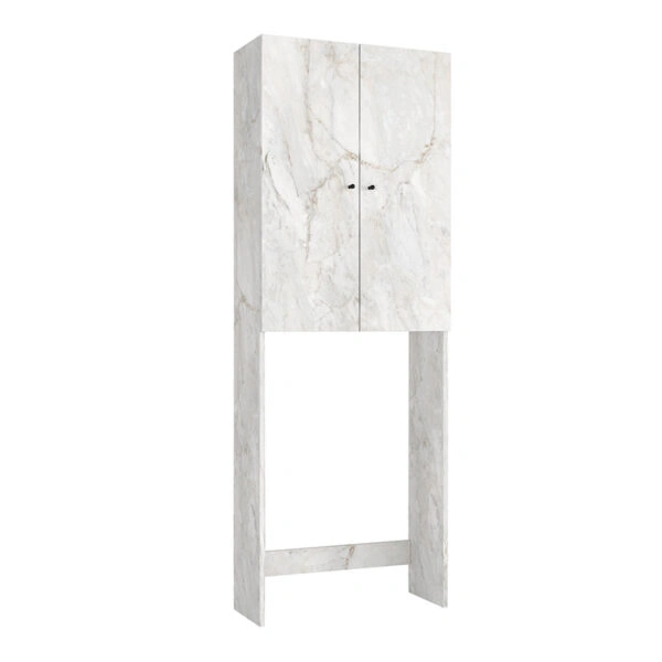 Έπιπλο πλυντηρίου Romme Megapap χρώμα λευκό εφέ μαρμάρου 65x27,1x180εκ.